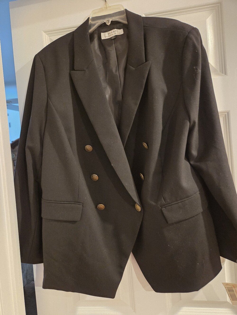 Tahari Arthur Levine Classic Double-Breasted Black Suit Jacket ONLY Size 20W NWT